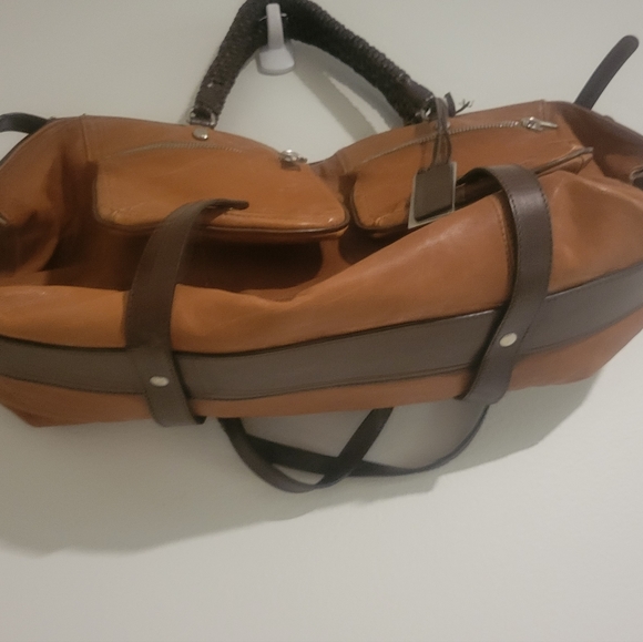 GRYSON Jasper Leather Double Pocket Shoulder/ Crossbody Bag. Leather tote travel - Picture 6 of 8